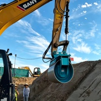 Compacteur vibrant hydraulique robuste monté sur excavatrice pour la réparation routière