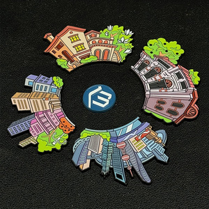 Imanes de nevera metálicos personalizados YONGKANG, aleación con acabado pintado creativo para atracciones turísticas, museos, regalo con cierre de mariposa - Product Image 1