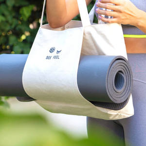 Sac en toile de yoga robuste de grande capacité en toile avec logo personnalisé sac fourre-tout multifonctionnel - Product Image 5
