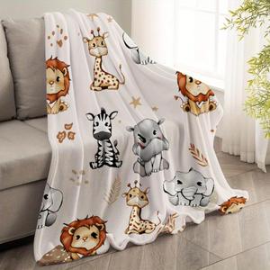 Assorted Print Animals Scene Flannel <b>Blanket</b> Throw <b>Blanket</b> Nap <b>Blanket</b> Cozy Warm <b>Super</b> <b>Soft</b> for Home Office Nap Custom Print - Product Image 3