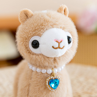 Porte-clés en peluche agneau debout, jouet en coton PP, poupée animale mignonne, pendentif de sac à dos Alpaca, cadeau d'anniversaire pour enfants, vente en gros et au détail