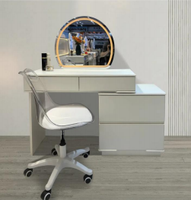 Table de toilette moderne éclairée avec rangement pour chambre de fille - Prix de gros