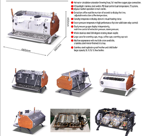 Máquina de Espresso Italiana Semiautomática de Doble Cabezal y Alta Capacidad con Control Preciso de Temperatura y Sistema de Espuma - Product Image 4