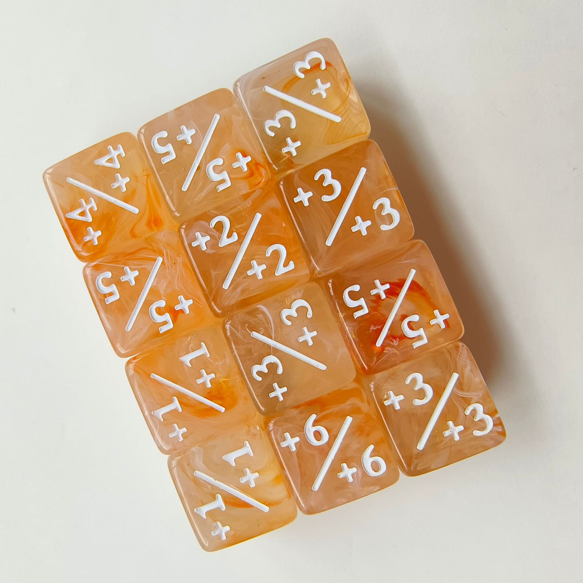 Marbre brossé n°16 orange-blanc