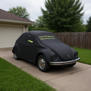 Housse de voiture imperméable 210T sur mesure pour VW Beetle 2 portes, utilisation extérieure avec fermeture éclair 167L - Product Image 2