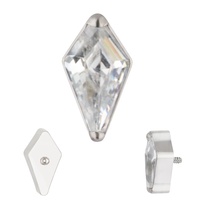 ASTM F136 Titanium Push In Bezel Set Kite CZ Threadless Top Body Piercing Jewelry