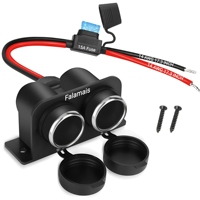 Adaptateur allume-cigare double avec fusible 15A, prise allume-cigare 2 voies 12V-24V, prise de courant étanche pour voiture et camping-car