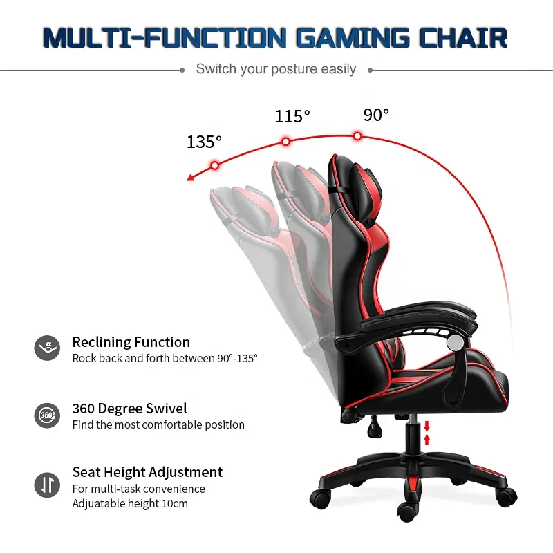 Gamer Sillas regolabile in altezza all'ingrosso Silla de Juego Esports Chair PC Computer Racing Gaming Chair Gamer