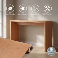 Película Decorativa con Diseño de Madera de Roble, Vinilo Impermeable con Certificación REACH para Revestimiento de Mamparas de Oficina y Mejora de Superficies de Muebles
