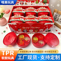Jouet Squishy en TPR à poudre dorée sur le thème de Noël, jouet anti-stress à rebond lent, emballage créatif en boîte