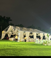 Tente de mariage à toit transparent, tentes de réception transparentes pour événements, fête de mariage, grande tente de réception en plein air pour 100 à 200 personnes