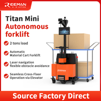 Chariot élévateur autonome Reeman 2T Titan Mini AMR avec navigation laser LiDAR pour la manutention avancée de chariots de matériaux en entrepôt