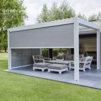 Kit de pergola bioclimatique en aluminium motorisé avec toit à lames orientables, imperméable et offrant une protection solaire, pour jardin extérieur - 3x2