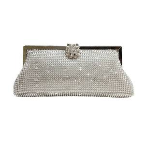 Pochette de soirée en alliage entièrement ornée de strass pour femme, sac <span class=keywords><strong>à</strong></span> main en cristal et diamant avec chaîne, sac bandoulière pour Cheongsam, mariage, fête, bal de promo - Product Image 5
