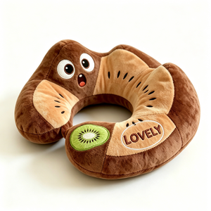 Customized Cartoon Kiwi Character U <b>Neck</b> <b>Cushion</b>,Lovely Embroidered Kiwi Slice Plush <b>Neck</b> Rest - Product Image 2