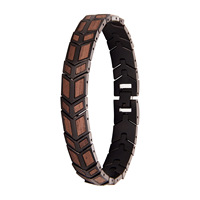 Bracelet en bois massif de style technique pour homme