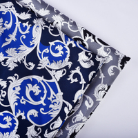 Nouveau design, tissu jacquard brocart de luxe en polyester, teint en fil bleu et blanc à motifs floraux, pour costume homme JSL-9233