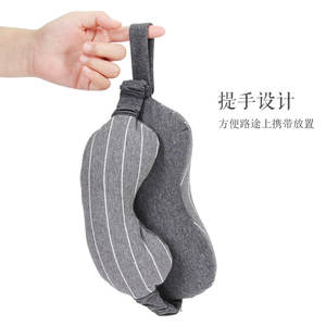 Antifaz de espuma a rayas con almohada para el cuello en forma de U, ayuda portátil para dormir en viajes y siestas - Product Image 4