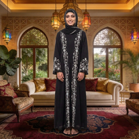 Robe Abaya de Soirée Islamique de Luxe pour Femmes, Couleur Unie, Mode Musulmane du Moyen-Orient
