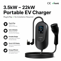 Cargador Portátil para Vehículos Eléctricos de 32A 7KW 220V 240V, Fabricado en China, con 12 Capas de Seguridad, Cable de 5m/10m, IEC 62196 Tipo 2, Estación de Carga para Autos Eléctricos