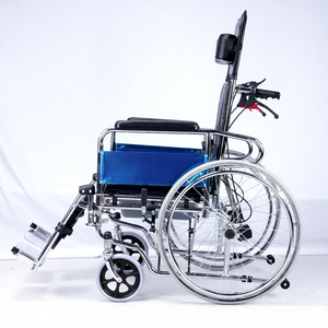 Silla de ruedas manual reclinable KS con inodoro plegable para ancianos y discapacitados - Product Image 2