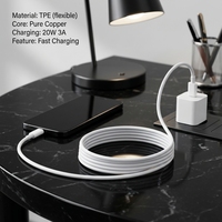 Câble de charge rapide USB Type C Cantell 3A pour iPhone 15, câble de charge pour téléphone Android, câble de données USB-C 1m pour Samsung S20