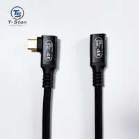 Câble USB-C 3.1 Gen2 personnalisé 240W, projection vidéo 4K, câble de projection 20 Gbps, 5A Type C mâle vers femelle 90 degrés