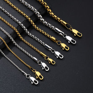 2mm 3mm 4mm 5mm <span class=keywords><strong>oro</strong></span> real PVD cadenas venecianas redondeadas múltiples longitudes Belcher <span class=keywords><strong>cadena</strong></span> de eslabones mujeres collares de acero inoxidable liso - Product Image 3