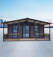 Panneau sandwich en acier à toit incliné modèle miniature maison-conteneur cabine d'hôtel extensible préfabriqué pliant 40 pieds de luxe