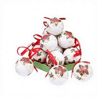 Nouvelles Boules Transfrontalières Autocollantes Fleurs Décoratives Ornements Suspendus Ambiance Festive Décorations de Noël 75-009L
