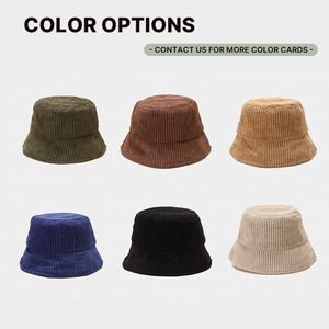 Wholesale High Quality Fashion Fishing Hat Blank Plain Basin <b>Caps</b> <b>Winter</b> Corduroy Bucket Hat - Product Image 6