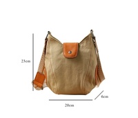Tas Selempang Mini Kanvas Krem untuk Wanita, Tali Webbing yang Dapat Disesuaikan, Kancing Jepret, Cocok untuk Sehari-hari, Santai, Bepergian, Tempat Ponsel