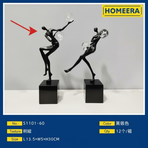 Scultura in marmo di cristallo di lusso in lega artigianale stile artistico decorativo soggiorno matrimonio ornamenti L155 W8 H40CM per la decorazione della casa - Product Image 1