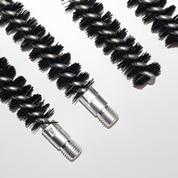 Brosse industrielle de nettoyage de tuyaux, tête en aluminium et cuivre, poils en PP, noir et argent, 5 pièces, entretien extérieur