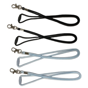 Custom Logo Nylon Round Lanyard Neck Strap With Metal Hook and Safety Clip