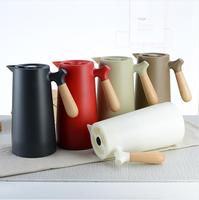 Thermos en verre avec poignée en bois nordique, isolation, pot à eau chaude, cafetière sous vide