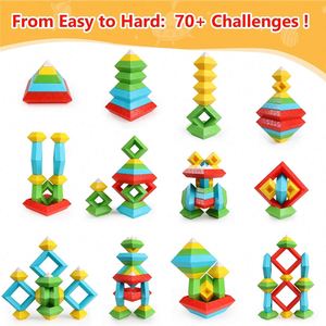 30 Piezas de Rompecabezas Piramidal 3D, Juego de Construcción, Rompecabezas para Niños, Bloques de Apilamiento Montessori, Juguetes Preescolares - Product Image 3