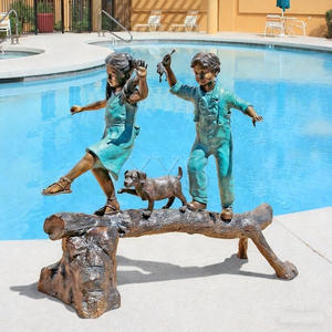 Estatuas de Bronce Fundido para Niños y Niñas al Aire Libre y Esculturas de Cachorros, Figuras 3D para el Día Nacional y Eventos Deportivos - Product Image 1