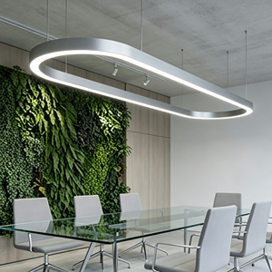 <span class=keywords><strong>Suspension</strong></span> LED ovale courbée en aluminium brossé bronze architectural sans joint <span class=keywords><strong>pour</strong></span> bureau <span class=keywords><strong>de</strong></span> direction en verre - Product Image 3