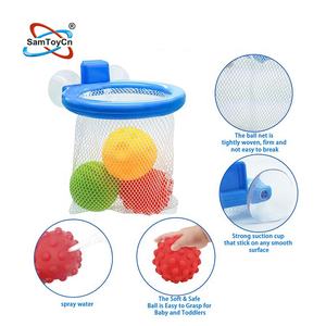 SamToy – boule de pulvérisation d'eau en caoutchouc souple flottant, jouets de <span class=keywords><strong>bain</strong></span> pour bébé, filet à cerceaux pour baignoire, Non toxique - Product Image 2