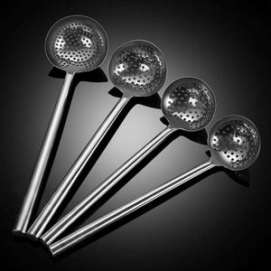 Wood Handle Large Colander Stainless Steel Cooking Spoon Hot Pot Net Sieve Drain Long Handle Large Colander - Product Image 2