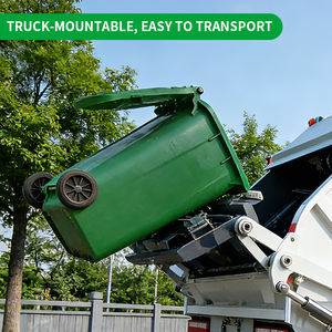 Contenedor de Basura para Exteriores Montable en Remolque para Patio y Jardín, Varios Tamaños, Tipo de Tapa Enrollable de HDPE, Ecológico y Resistente, Fácil de Transportar - Product Image 2