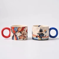 Tasse en céramique créative tasse de cirque nordique tasse à café avec une valeur de couleur élevée décor à la maison utilisation de thé