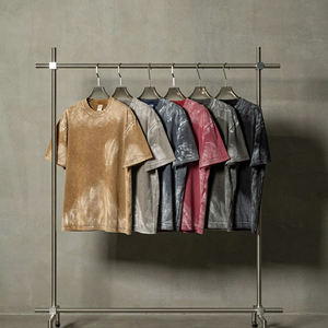 T-shirt tricoté personnalisé pour homme, couleur unie, 100 % coton, anti-plis, manches courtes, doux, respirant, coupe classique, été - Product Image 1