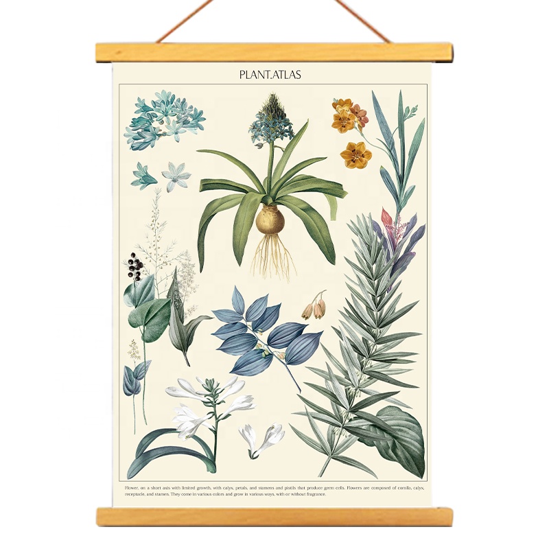 Картина с зелеными листьями растений декоративная рамка из хлопка и льна художественная Настенная картина для домашнего декора