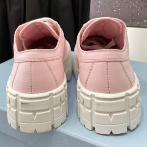 Baskets roses tendance pour femme, chaussures plates décontractées d'hiver, plateforme champignon confortable, tige en toile, antidérapantes, à bout épais - Product Image 3