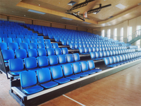 Tribunes télescopiques pliables en acier inoxydable pour gymnases et stades intérieurs, conception modulable Frog Sports
