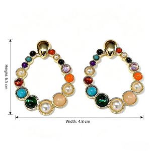 Nuovi Orecchini a Perno con Gemme Colorate, Eleganti Ornamenti Decorativi per l'Orecchio da Abbinare Quotidianamente alle Signore - Product Image 5