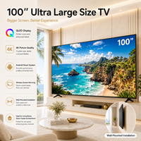 Televisor Inteligente QLED 4K de 100 Pulgadas Más Vendido, Televisor de Pantalla Ultra Grande para Bares Deportivos, Restaurantes, Clubes y Entretenimiento Comercial
