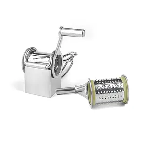 Handheld Rotating Cheese Grater Plastic Cheese Cutter Slicer Shredder With 2 Stainless Drum For Hard Cheese Chocolate Nuts